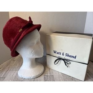 Vintage women's Joseph Horne Millinery Salon Joseph Horne Maroon Hat Fur W/Box